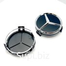 Колпачок в диск Мерседес Бенц черный хром матовый 71-74 мм 04149
