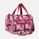 Сумка дорожная женская на молнии, наружный карман, длинный ремень, цвет фиолетовый