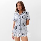 Пижама женская (рубашка, шорты) KAFTAN Magic night, размер 48-50, голубая
