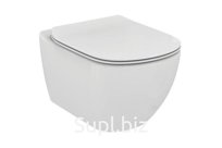 TESI AquaBlade® Подвесной унитаз T007901 , глубокий смыв, сидение и крышка T352701 в комплекте. Материал - фарфор; Метод установки сливного бачка - в стену (ск…