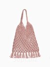 Сумка-авоська плетёная, клетка 3.5 см, персиковая