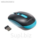 Мышь беспроводная LuazON, USB коннектор, голубая