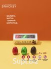 Chocolate eggs with SNACKSY filling in 3 flavors, 43g each.