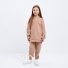 Костюм детский (худи, брюки) MINAKU, бежевый, рост 134 см