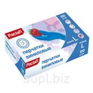 Перчатки виниловые Paclan "Practi", L, синие, 100шт., картон. коробка