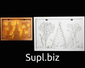 Luminous decoration 40x2.7x26 cm Christmas night in the forest wall 15 LED lamps