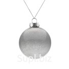 Елочный шар Finery Shine 8 см глянцевый серебристый с глиттером