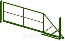 Ворота откатные каркас H 2 м L 4 м ППК RAL 8017 Зеленый