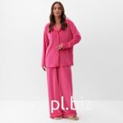 Пижама женская (рубашка, брюки) KAFTAN Plushy, размер 52-54, цвет фуксия