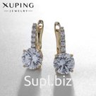 Серьги со стразами XUPING млечный путь, цвет белый в золоте