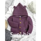 Джемпер детский с ушками на капюшоне Amarobaby Pure Love, рост 62 см, цвет фиолетовый