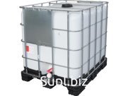 Емкость куб. 1000л с краном белая на пластиковом поддоне, арт.: UC 1000 пп, цвет: неокрашенный, код: 10366