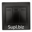 1-106-05  1-106-05 Intro Выключатель тройной, 10А-250В, IP20, СУ, Plano, антрацит