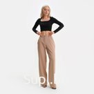 Брюки прямые женские MIST, размер 52, бежевые