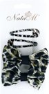 Hair clips 4 pcs Leopard: 2 pcs 5x1.5x0.1 cm, 2 pcs 6x4x1.5 cm Color: cream