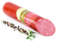 Варено-копченая колбаса «Сервелат». Мясной продукт категории А, охлажденный