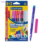 Фломастеры 8 цветов (+ 2 поглотителя), Centropen Duomagic 2599/10, 1.8 мм, картонная упаковка