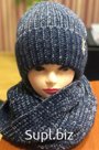 Комплект шапка "Сусана" -вязаное полотно , размер: 56-58. размер снуда: (63х28)