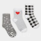 Набор носков женских (3 пары) MINAKU цвет серый/белый, размер 38-39