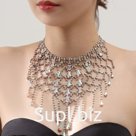 Колье «Лёд» сетка, цвет белый в серебре, 40 см