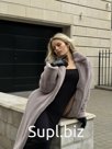 Экошуба Модель Халат Серо лиловый
