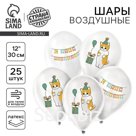 Воздушный шар латексный 12" «Праздничный котик», 25 шт.