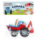 Игрушка дер. "Буратино" Каталка "Синий трактор" 12см в кор.18шт