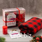 Подарочный набор LoveLife: плед "Клетка" 150*130см, свеча,подвеска
