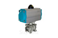 Кран шаровый муфтовый (3PC), AISI304 DN25 (1"), с двухсторонним пневмоприводом AT63D