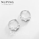 Серьги со стразами XUPING корона сияние. белые в серебре