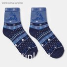 Носки детские махровые «Олень», цвет тёмно-синий, размер 20-22