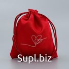 Мешочек подарочный атласный «Сердце», 10 х 12 см +/- 1.5 см