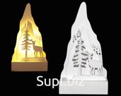 Luminous decoration 15.3x4.5x8 cm Mountain deer tabletop with 2 LED lamps