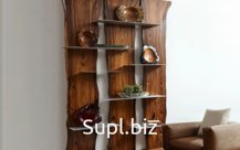 Стеллажи, полки из дерева