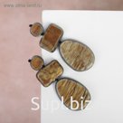 Серьги пластик "Стиль" геометричность, цвет коричневый