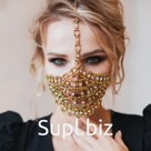 Маска фестивальная сценическая золотая