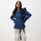 Жакет женский джинсовый с воланами MIST, размер 46, синий