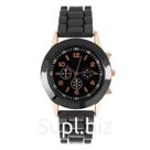 Часы наручные "Женева", ремешок силикон, d-3.5 см, черные