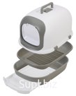 Туалет-домик для кошек с выдвижным поддоном STEFAN, большой (XL), 63х41х43, серый, светло-коричневый