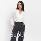 Блуза женская с драпировкой MIST: Classic Collection р. 44, цвет экрю