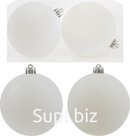 Christmas tree balls, 2 pcs., d10 cm. Color: pearl white.