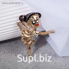 Брошь "Балерина" мультяшная, цветная в золоте