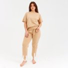 Комплект женский (футболка, брюки) MINAKU: Home comfort цвет бежевый, р-р 58