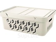 Ящик DELUXE 380х276х140 12л для хранения с перфорацией с крышкой