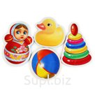 МАКСИ-ПАЗЛ "УМКА" ИГРУШКИ. МЯГКИЙ (ЕВА) НА БЛИСТЕРЕ (4 ДЕТАЛИ) в кор.35шт