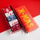 Носки женские новогодние X-MAS размер 36-40 (23-25 см), набор 5 пар
