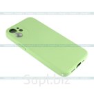 Силиконовый чехол, Soft touch, с окантовкой под камеру, внутри бархат, для iPhone 6/6s, хаки