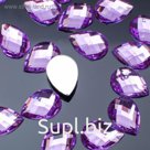 Стразы плоские капля, 10*14 мм, (набор 20шт), цвет сиреневый