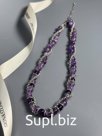 Бусы, чокер из натурального камня Аметист