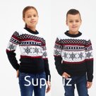 Свитер вязаный новогодний детский KAFTAN Snow, размер 32 (110-116 см)
